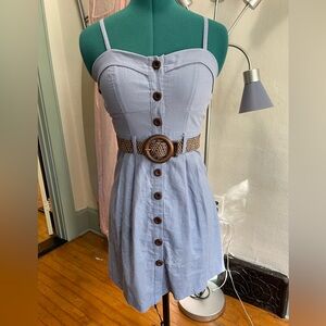 Poetry Short, Blue Dress